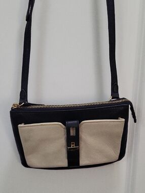 Vince Camuto Black and Cream Two-Tone Crossbody
